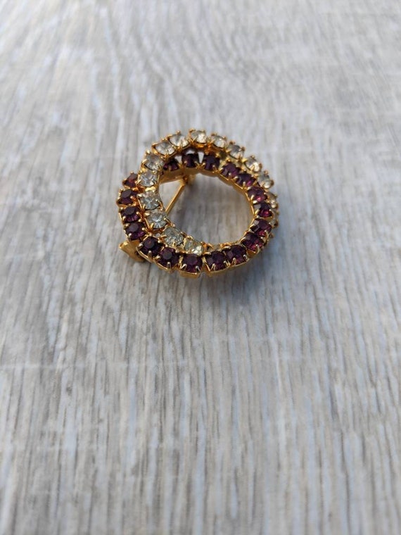 Byzantium Purple and Clear Rhinestone and Gold To… - image 5