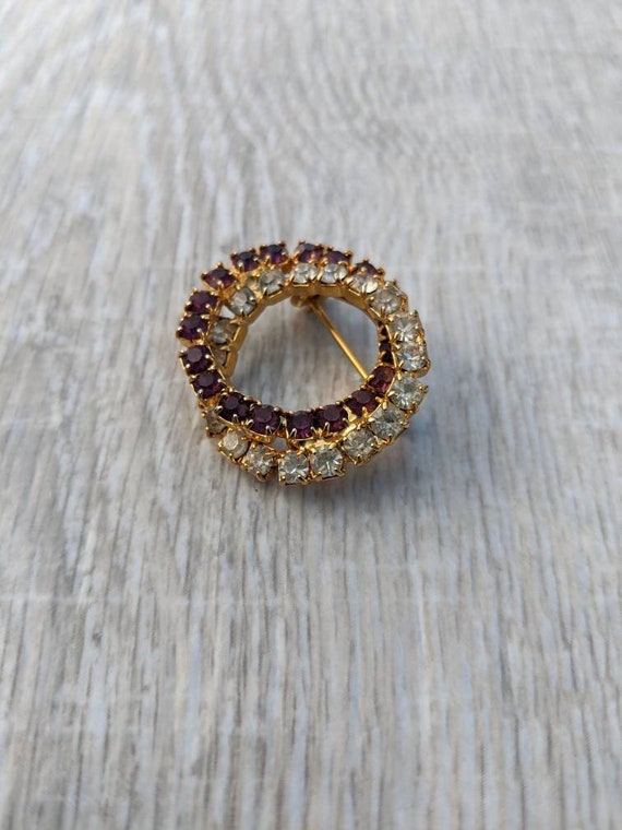 Byzantium Purple and Clear Rhinestone and Gold To… - image 7