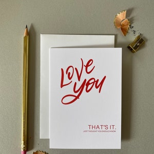 Love You Card, Greeting card, Thinking of you, Just Because Card, Anniversary Card, Valentine&#39;s Day, Husband Card, Wife Card