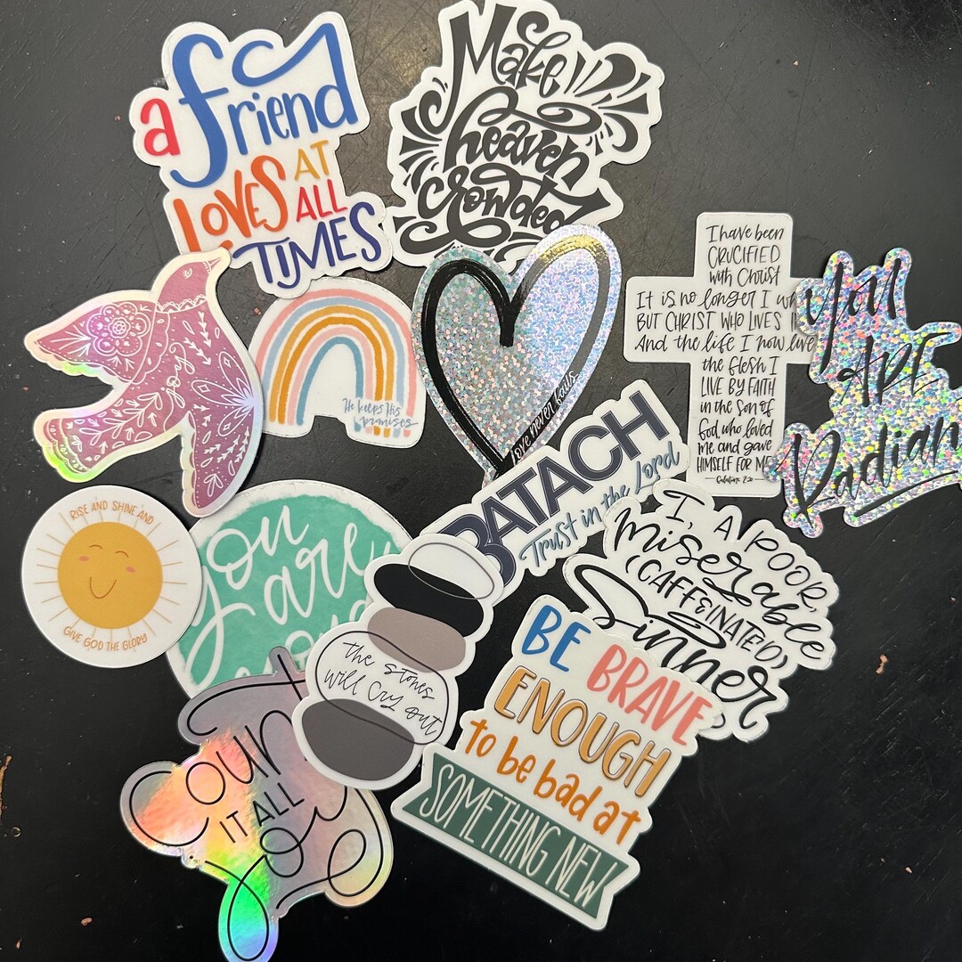Christian Sticker Pack, Set of Six Random Stickers, Grace Sticker ...