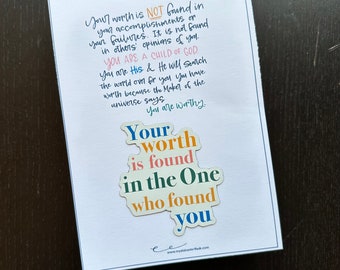 Your Worth, Magnet, Christian gift, encouragement, inspirational