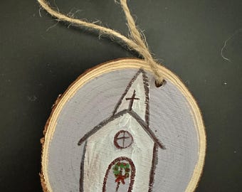 Hand Painted Church Ornament