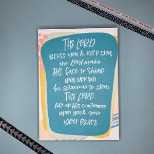 Blessing Verse, Bless you and Keep you, Hand lettered design, Christian Print