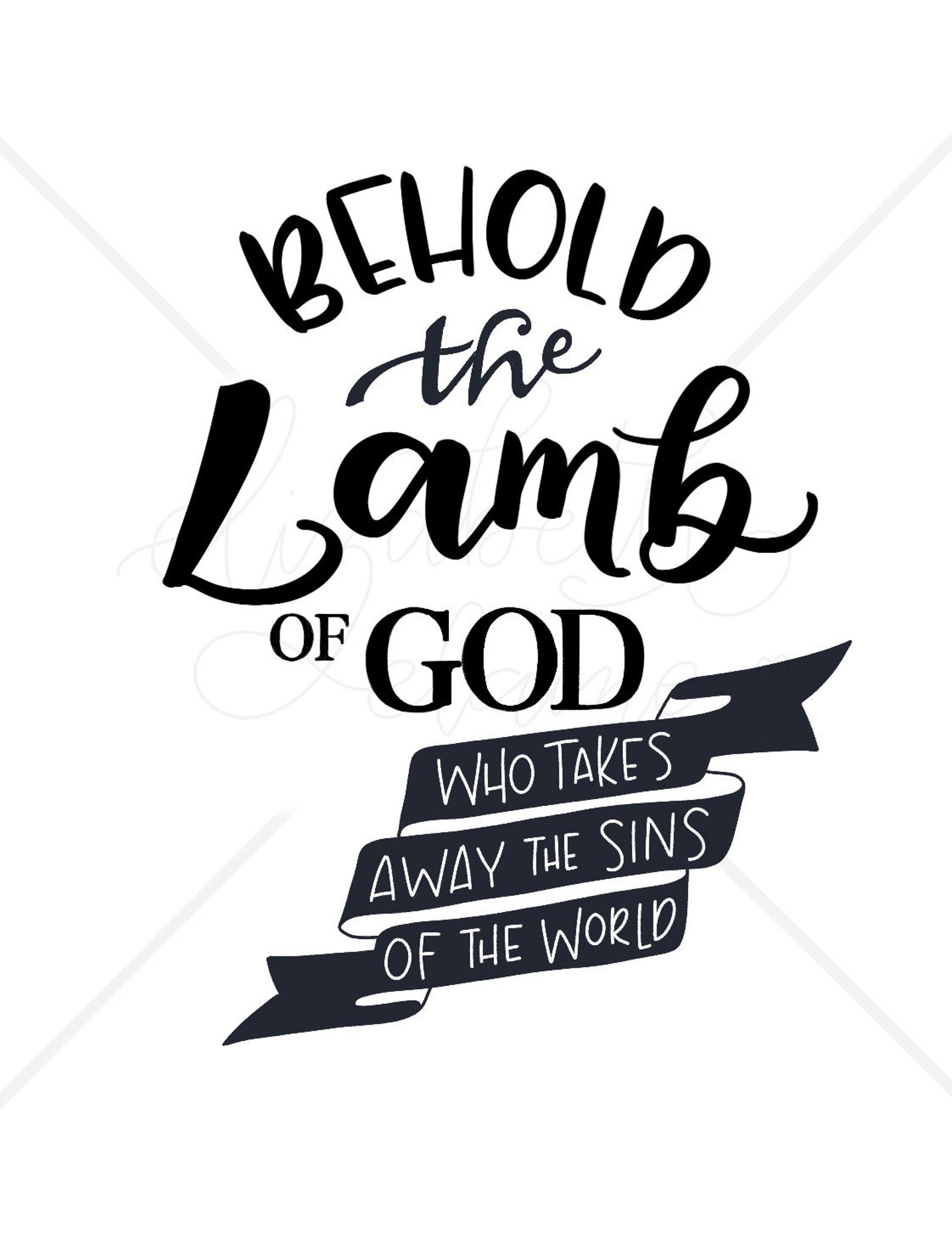 Behold the Lamb of God print Bible Art Christmas Bible Etsy