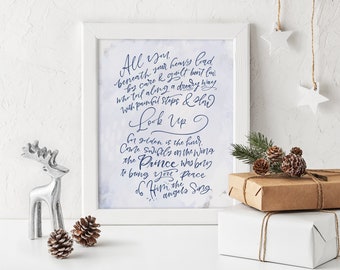 Look Up, Christmas Grief, Grief at Christmas gift, It Came Upon a Midnight Clear, Christmas Art, High Quality Print,