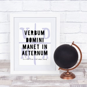 VDMA Print, Latin, The Word of the Lord Will Last Forever, Printable, Lutheran Print,