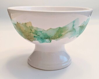 Jade Green Pedestal Trinket Dish/ Jewelry Dish/ Ring Dish/ House Warming Gift/ Hostess Gift/ Bridesmaid Gift/ Christmas Gift