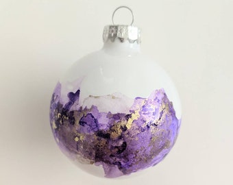 Christmas Ornament, Purple Glass Ornament, Christmas Decor, Home Decor, Holiday Decor, Christmas Gift, Christmas Tree Ornament