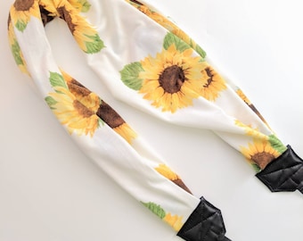 Camera Strap, Sunflower Camera Strap, DSLR Camera Strap, Scarf Camera Strap, Photographer Gift, Travel Gifts