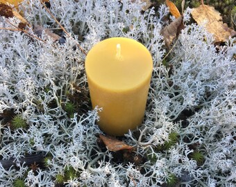 2 Beeswax Pillar Candles