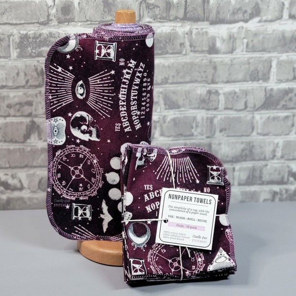 Asciugamani non di carta / Stampa tavola Ouija / Arredamento spettrale / Salviette da cucina / Asciugamani di carta riutilizzabili