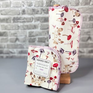 Toalhas sem papel | Estampa de cogumelo - 10pk | Toalhas de papel reutilizáveis