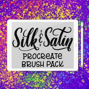 Silk and Satin Procreate lettering brush duo image 1