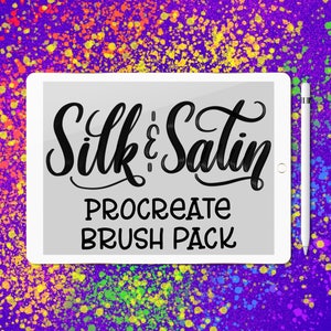 Silk and Satin Procreate lettering brush duo