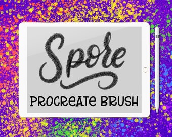 Spore lettering brush for Procreate app