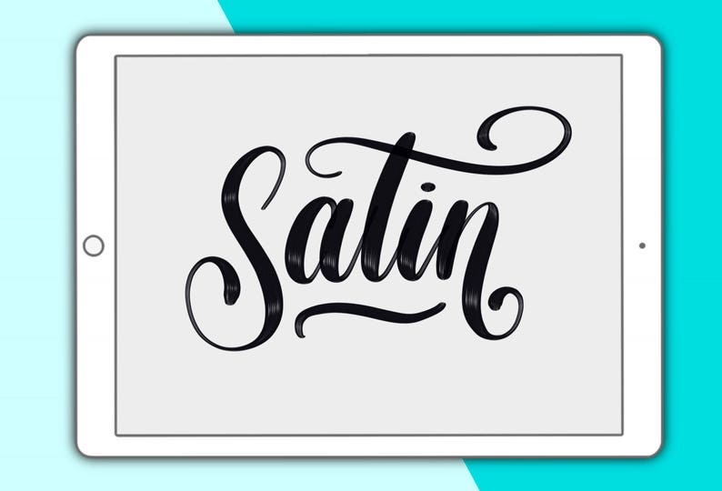 Silk and Satin Procreate lettering brush duo image 3