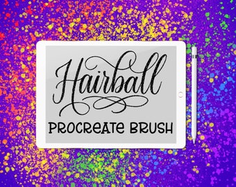 Hairball custom lettering brush for Procreate App