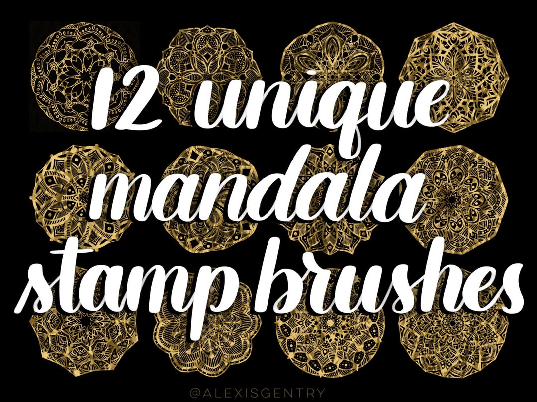 Mandala Stamp Brushes for Procreate (with Bonus Foil Textures) - Etsy
