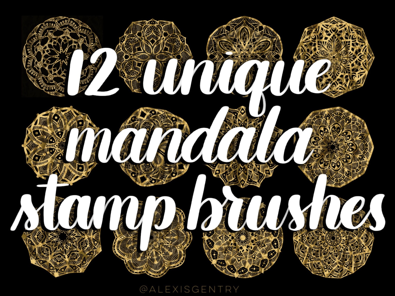 Mandala Stamp Brushes for Procreate (with Bonus Foil Textures) - Etsy