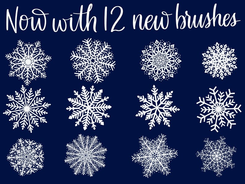 Custom Snowflake Brushes for Procreate App now with 12 new shapes image 3