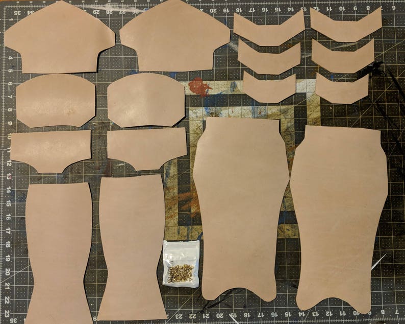 Leather Leg Greaves Kit Etsy