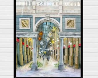 Genoa/Genova, Liguria, Italy Mall Shopfront, Giclee Fine Art OR Canvas Print