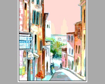 Assisi, Italy, Posterized Travel Poster