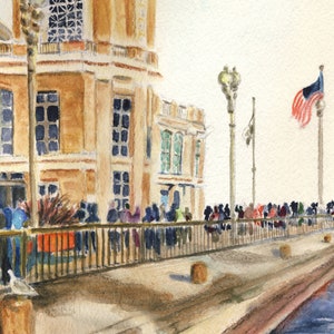 Navy Pier on Lake Michigan shoreline, Chicago, Travel, Tourist Watercolor Giclee Art Print image 7