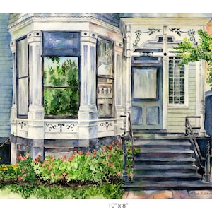 Lincoln Park Chicago Victorian House Watercolor Art Print
