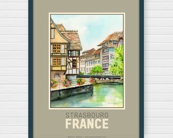 Strasbourg, La Petite France — Canal — Travel Poster