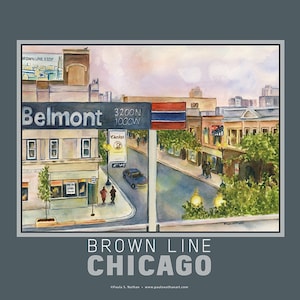 Chicago Train Platform, Brown Line — Travel Poster