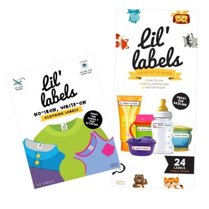 Garderie GRATUITE Value Pack (amis animaux bouteille étiquettes et étiquettes de vêtements blanc brillant) expédier aux États-Unis