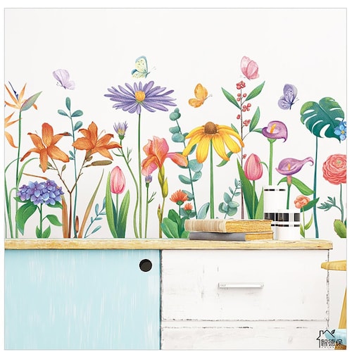 Spring Flowers Corner Wall Decal Etsy Australia