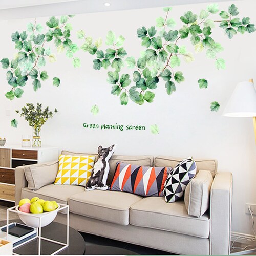 Greenery Wall Decals Watercolor Greenery Sticker Watercolor Etsy
