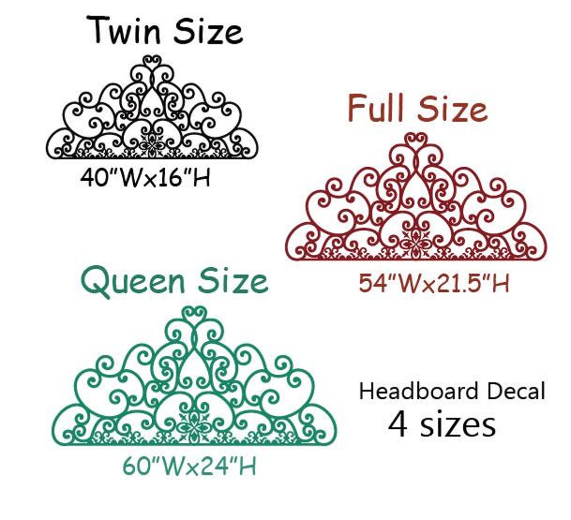 Headboard decal vinyl wall decal queen full twin king Size Bed Etsy