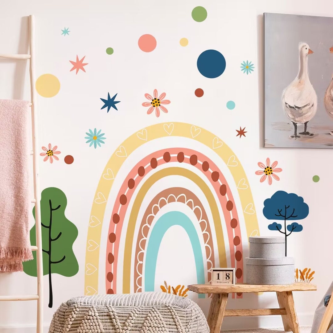 Arch Wall Decal Nursery Rainbow Wall Stickers Boho Wall Etsy