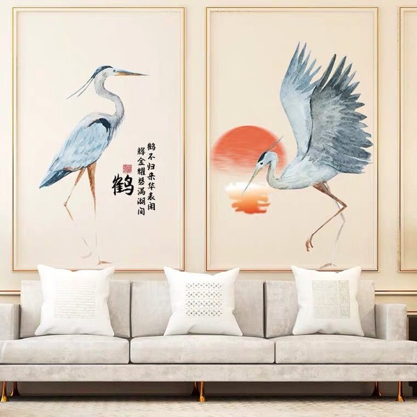Crane Wall Decal Etsy