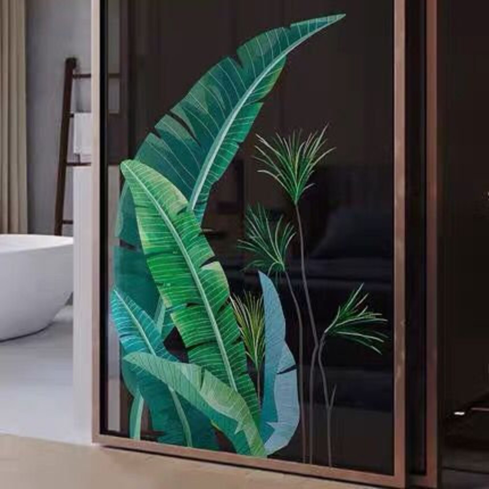 Tropical Green Banana Leaves Wall Stickers botanical Plant Etsy