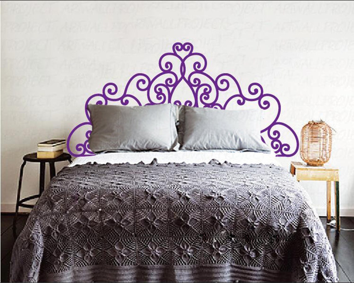 Headboard decal vinyl wall decal queen full twin king Size Bed Etsy
