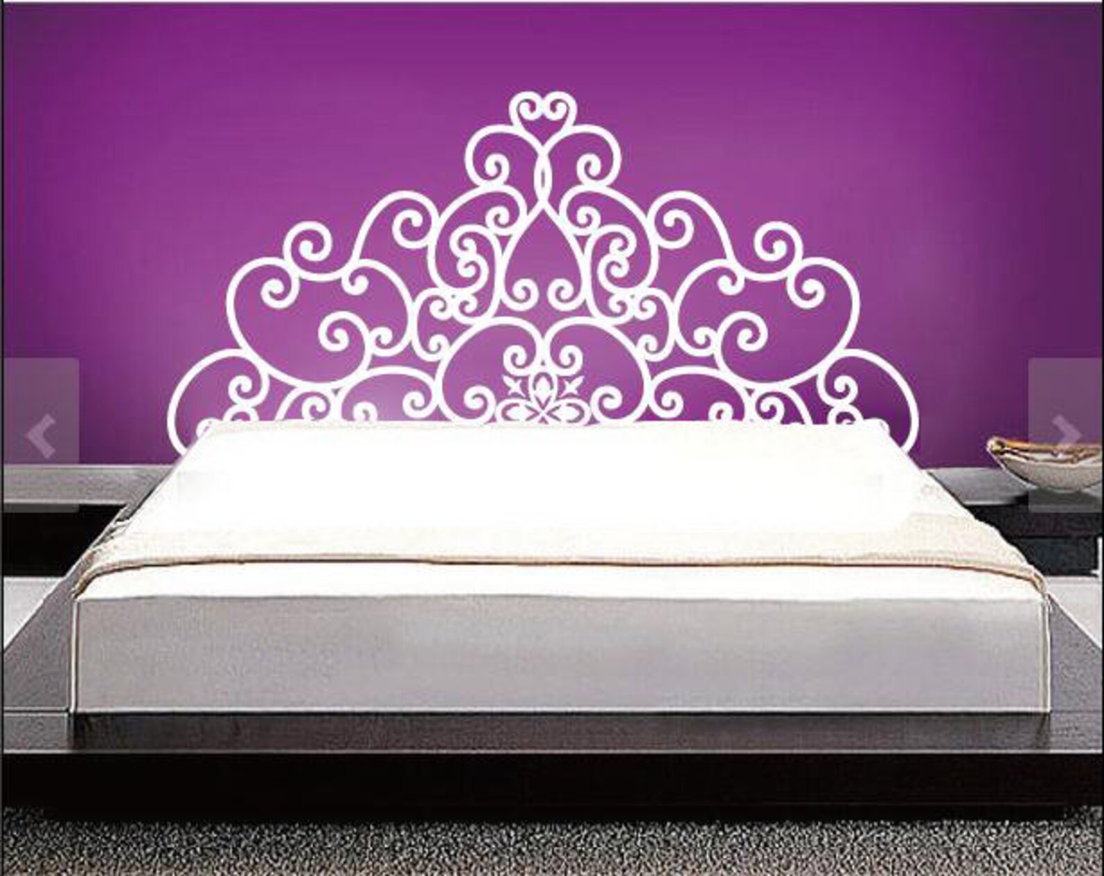 Headboard decal vinyl wall decal queen full twin king Size Bed Etsy
