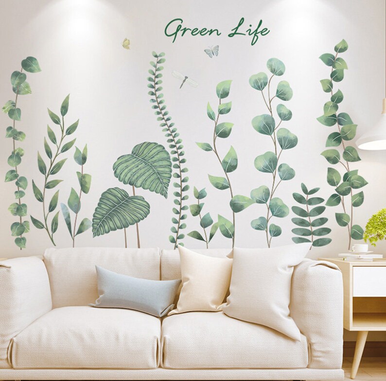 Unique Growing Plants Wall Sticker Green Garden Botany Home Etsy