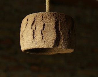 Ceramic lamp shade - Pendant lights - Small lamp shade - Interior design - Loft lighting - Texture lighting - Nature home decor - Rustic