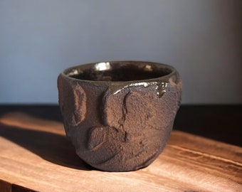 Teeschale – Teeschalen – Puer-Teeschale – Große Teeschale – Japanisches Teegeschirr – Wabi-Sabi-Keramik – Japanische Teezeremonie – Bronze – Strukturiert