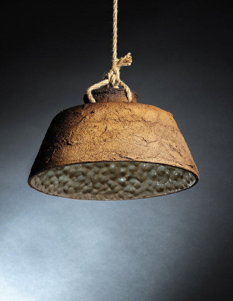 Ceramic Lamp Shade Pendant Lights Blue and Brown Lamp Etsy