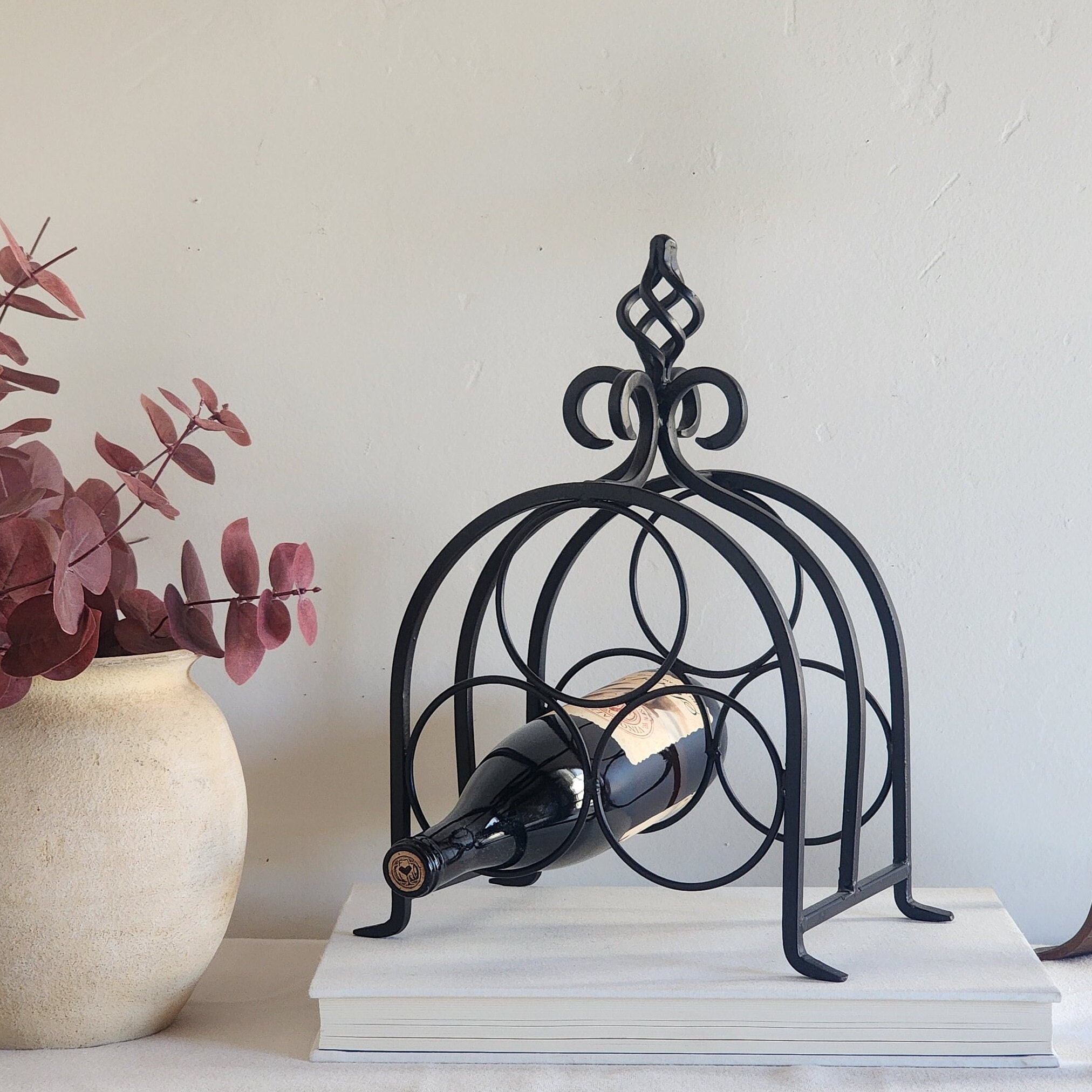 Iron wine bottle holder sale