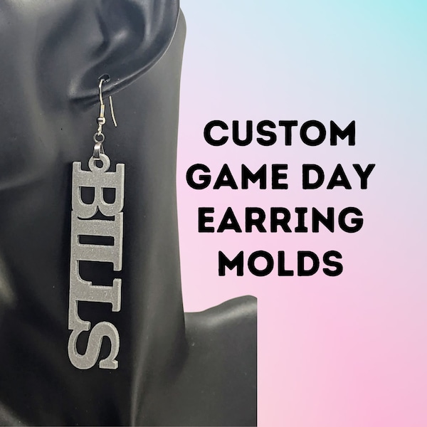 Game Day Earring Silicone Mold, Custom Earring Mold, Team Spirit Earring Mold, Mascot Earrings Sports Team Earrings Fundraiser Earring Molds