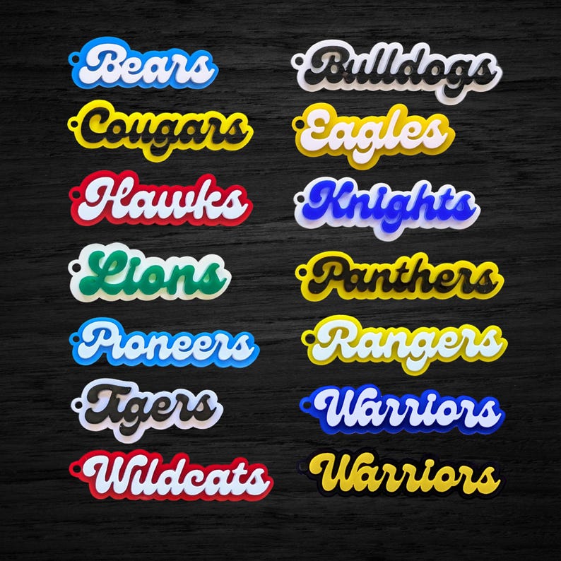 Cursive R Sports Team Logo Custom Cursive Double Layer Earring Mold for Team, Words, Sports Team ...