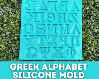 Full Greek Alphabet Silicone Mold, Greek Letter Mold for Resin Art, Chocolate, Sorority, Fraternity, Big Little Gift, Choose Your Size