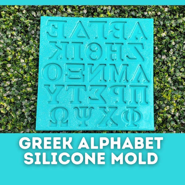 Full Greek Alphabet Silicone Mold, Greek Letter Mold for Resin Art, Chocolate, Sorority, Fraternity, Big Little Gift, Choose Your Size