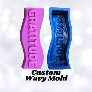 Custom Wavy Silicone Mold for Candles, Soap, Resin, Chocolate, Freshies, Customized Text Candle Molds, Personalized Name Mould